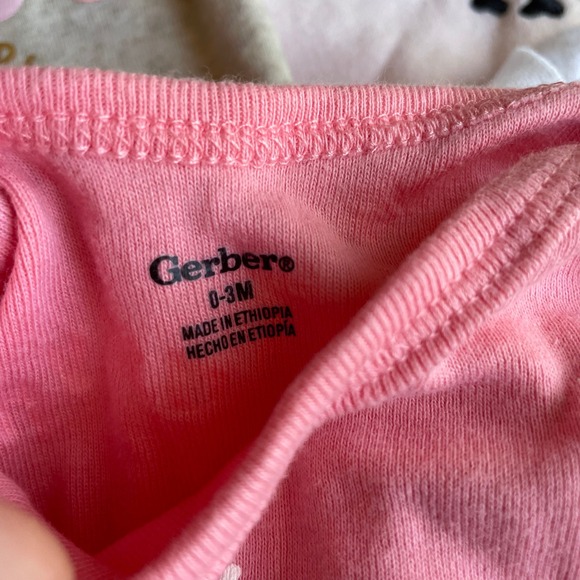 Gerber One piece Bodysuit 6 pc Bundle Short long‎ Sleeve Baby Girl knit headband - Picture 9 of 9